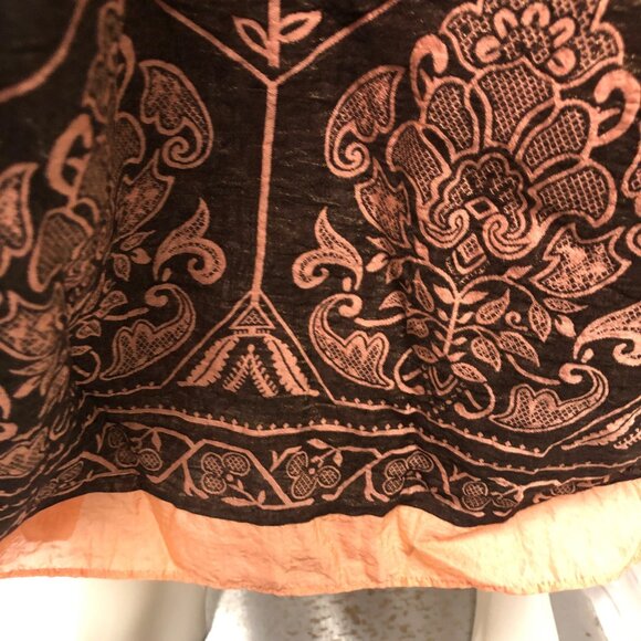 Coldwater Creek Skirt Womens Size Petite Medium Brown Orange Broomstick Peasant - Picture 3 of 7